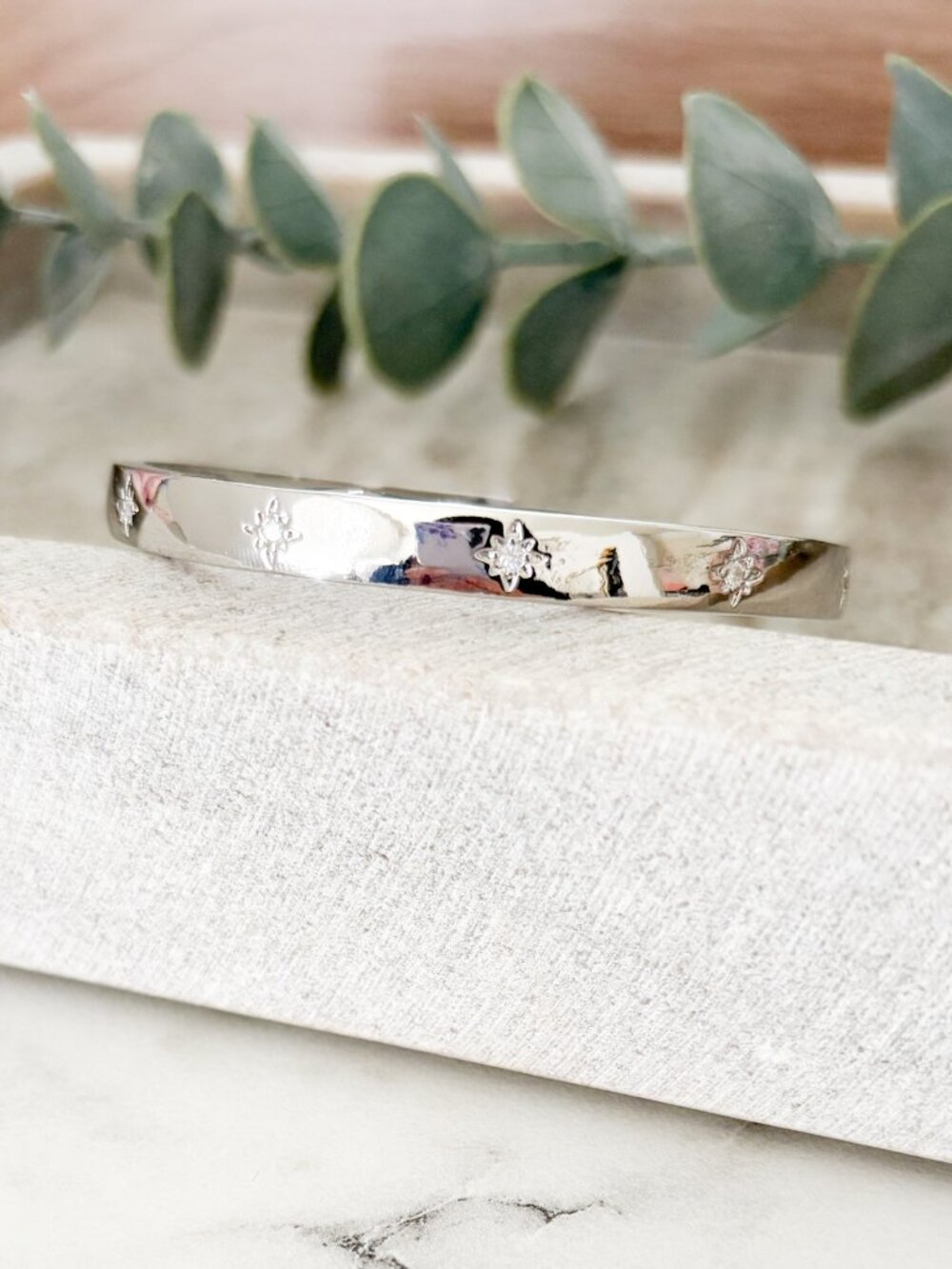 925 Sterling Silver Cuff Bracelet Star Bracelet Celestial Bangle Bracelet - Picture 11 of 14